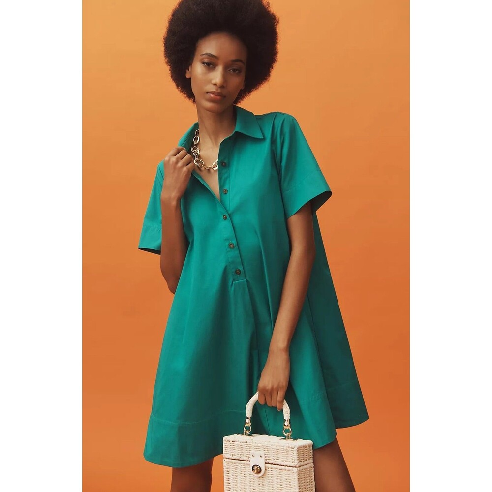 Anthropologie The Pollie Short-Sleeve Swing Tunic Mini Dress XL